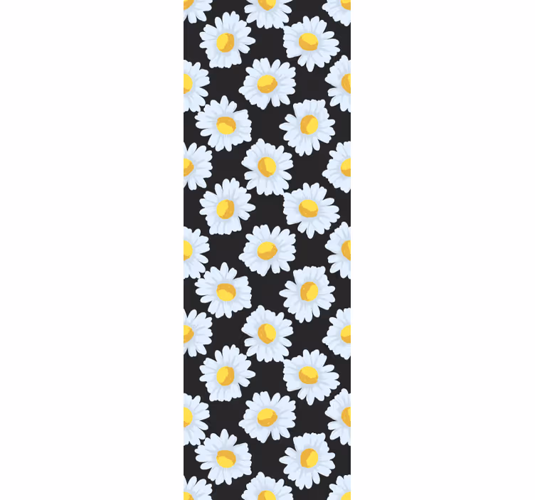 Black daisy blooms flowers wallpaper - TenStickers