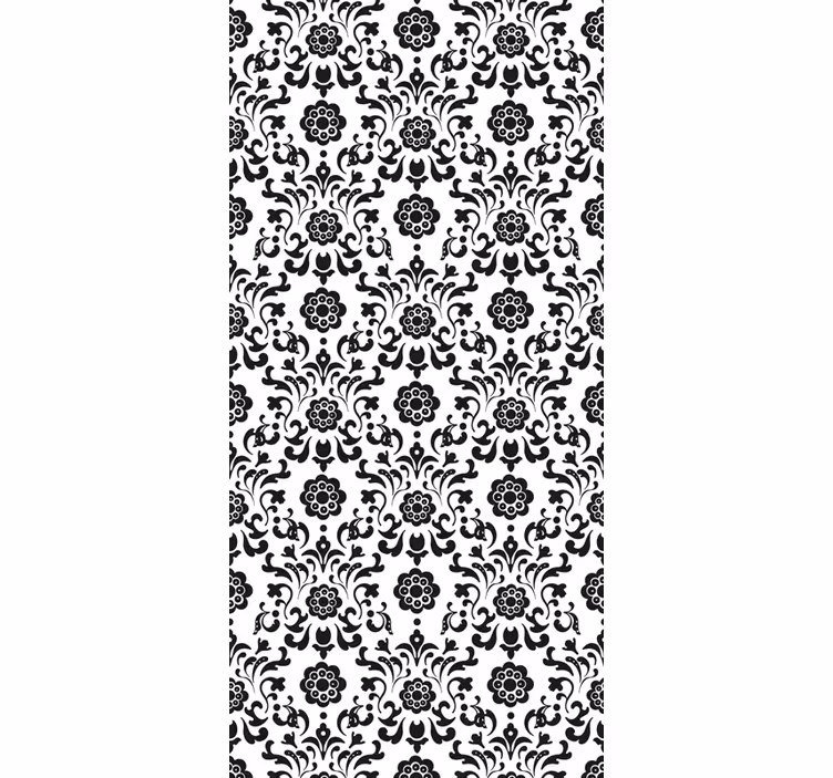 Classic black and white  wallpaper flowery - TenStickers