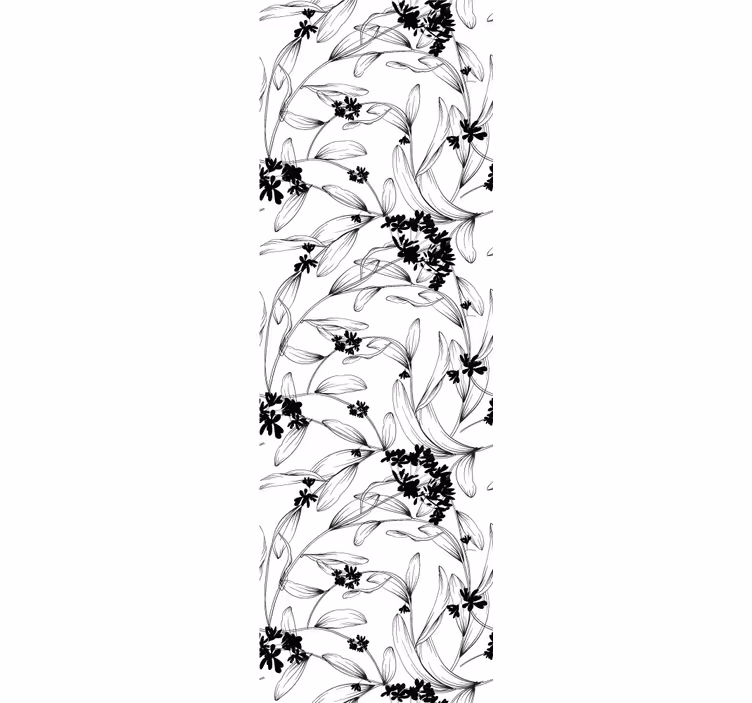 Elegant Floral Silhouette flowers wallpaper - TenStickers