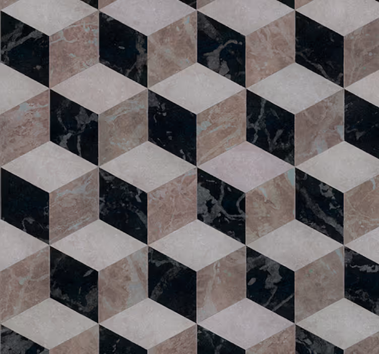 Geometric Cube Arrangement wallpaper metal - TenStickers