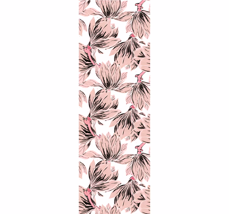 Elegant Pink Blooms wallpaper flowery - TenStickers