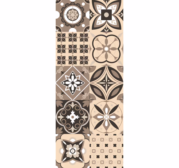 Geometric Floral Tile tiles wallpaper - TenStickers