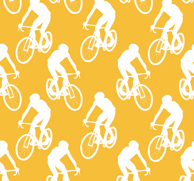 Cyclists the yellow wallpaper - TenStickers