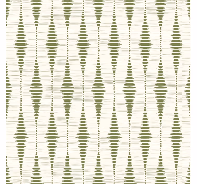 moss green rabaul ikat geometric wallpaper - TenStickers