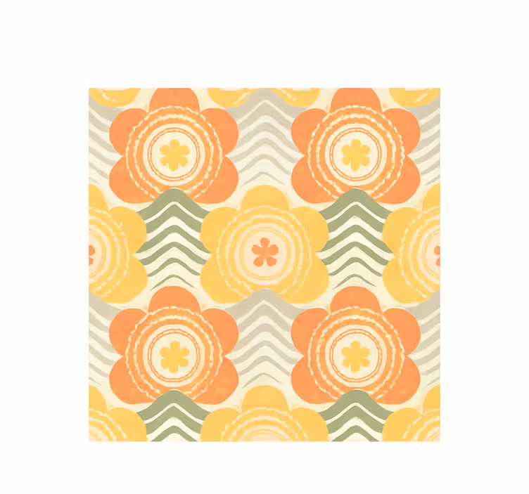 1970's blossming retro pattern other vintage wallpaper - TenStickers