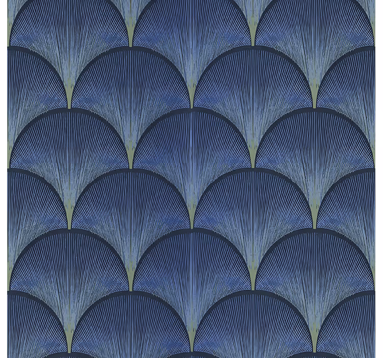 1920's Art Déco blue fans other vintage wallpaper - TenStickers