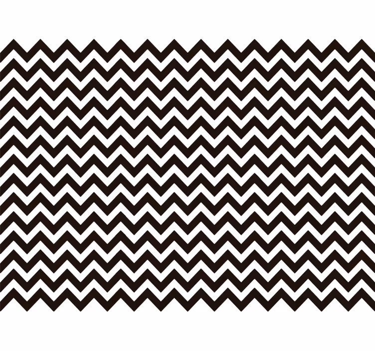 Vertical striped wallpaper in black and white zigzag - TenStickers