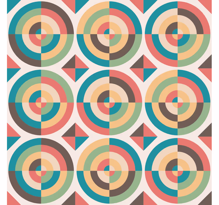 Wallpaper geometric retro abstract forms - TenStickers
