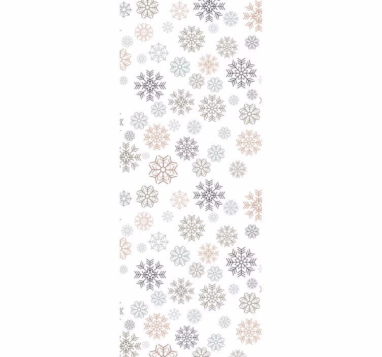 Christmas wallpaper with beige snowflakes pattern - TenStickers