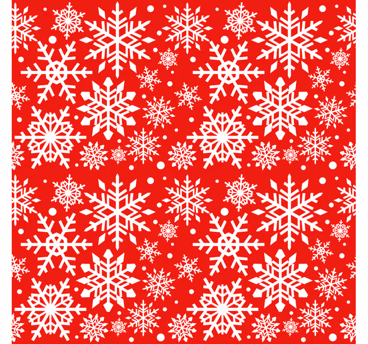 Christmas wallpaper red snowflakes - TenStickers