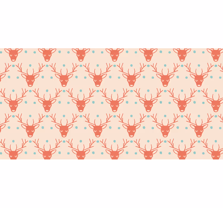 Christmas wallpaper red reindeer pattern - TenStickers
