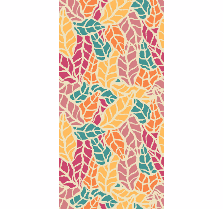 Leaves wallpaper colorful mosaic design - TenStickers