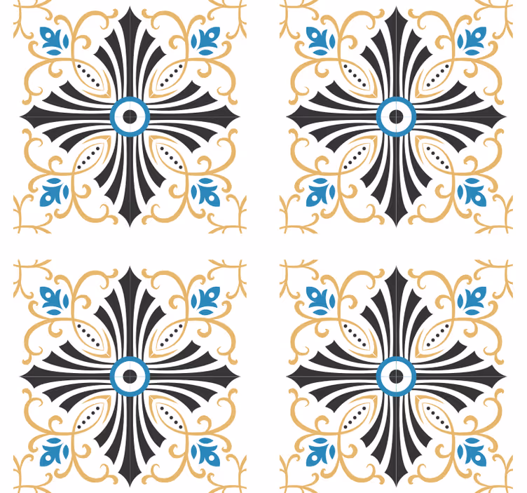Ornamental wallpaper vintage cross spiral design - TenStickers