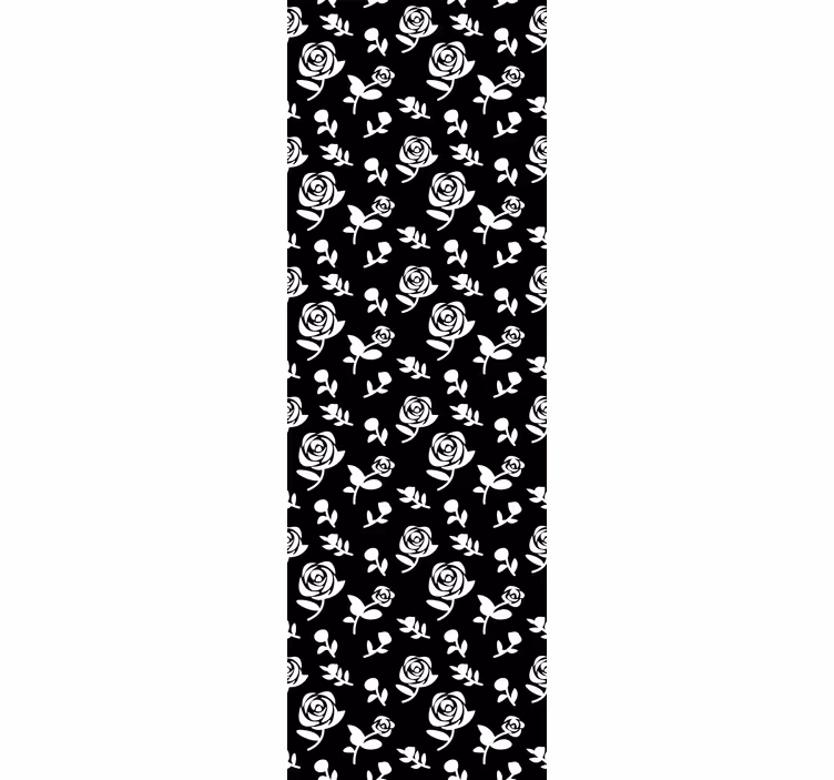 Ornamental wallpaper in floral monochrome design - TenStickers