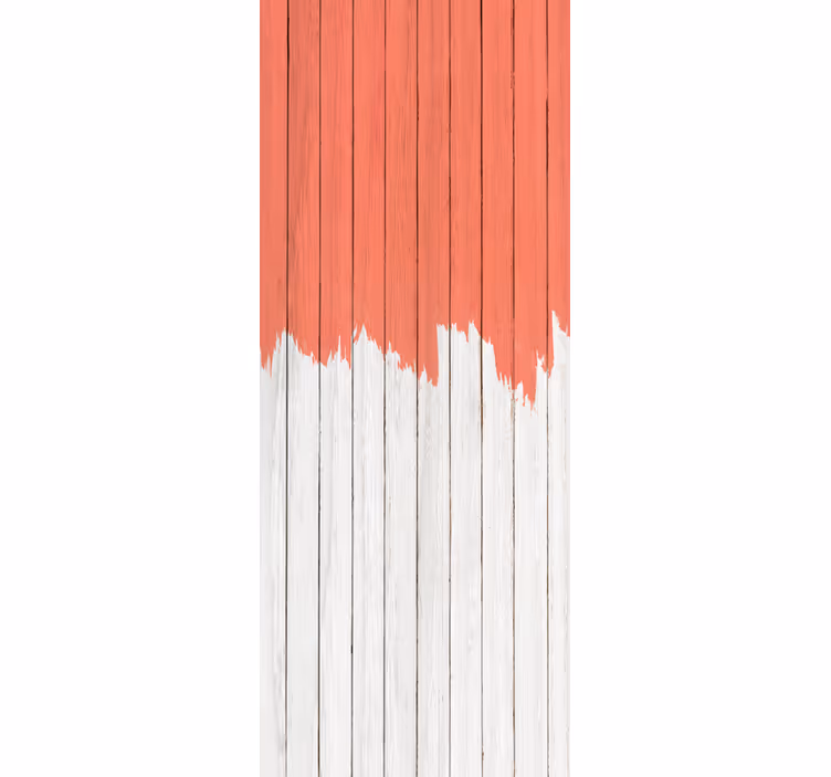 Wood feature wallpaper in living coral design - TenStickers