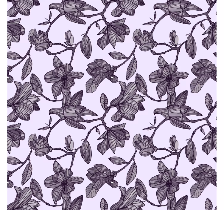 Bedroom wallpaper with cute magnolia design - TenStickers