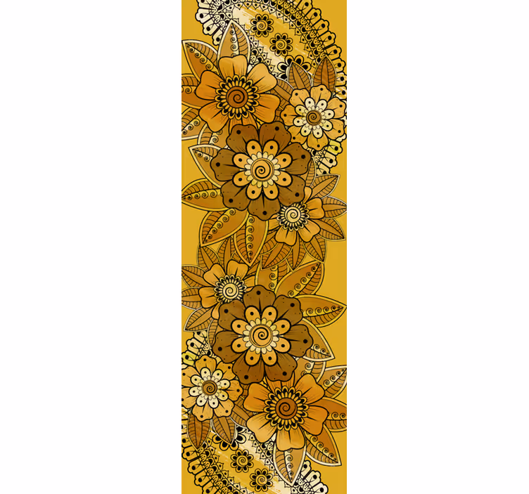 Wallpaper flowery in paisley indian style - TenStickers