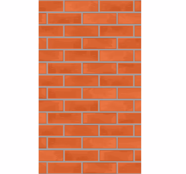 Ornamental wallpaper with red brick pattern - TenStickers