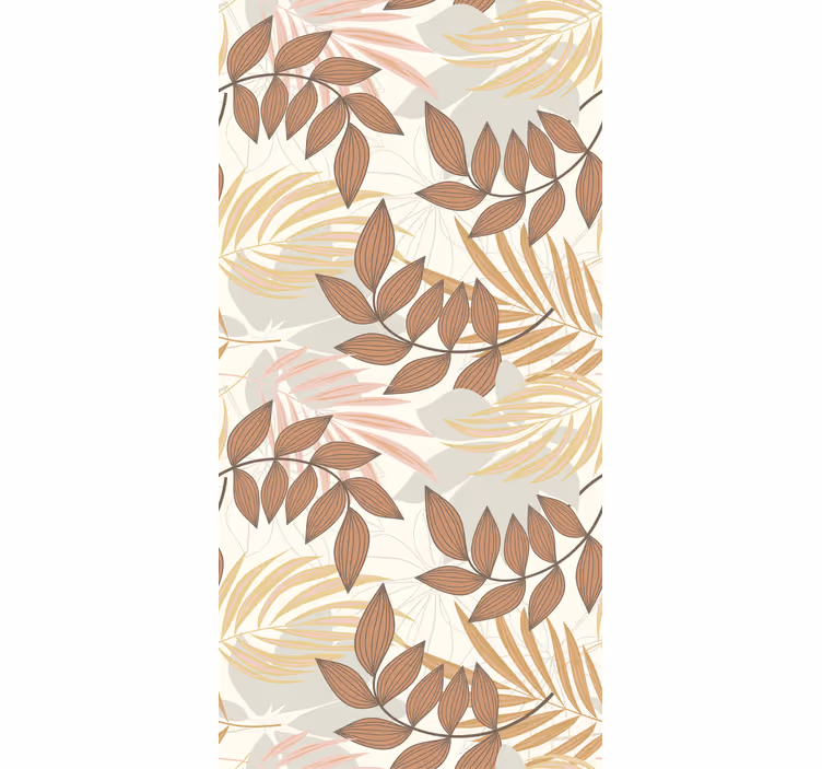 Leaves wallpaper in soft and warm colors - TenStickers