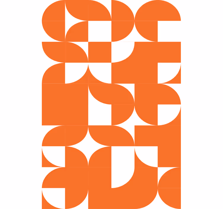 Wallpaper patterns orange circle geometric art - TenStickers