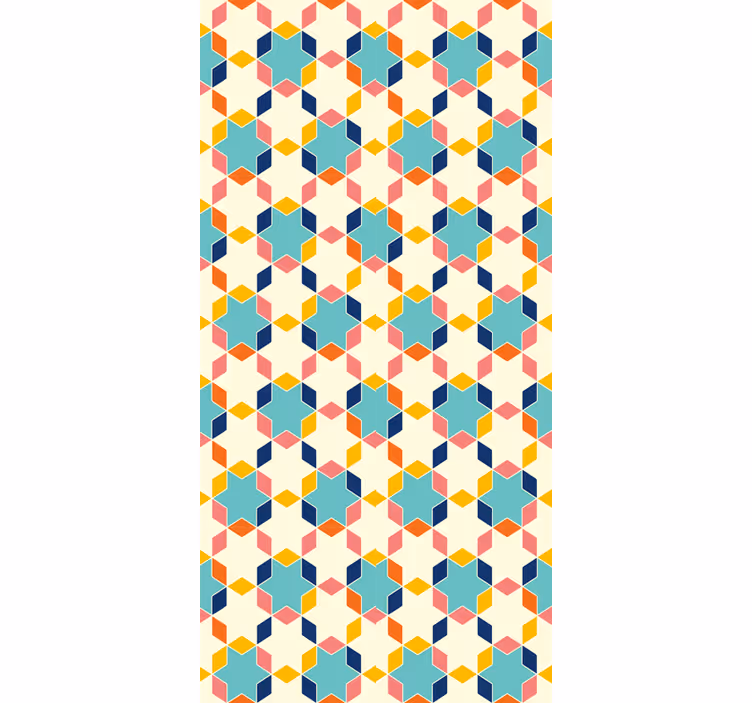Living room wallpaper geometric tessellation design - TenStickers