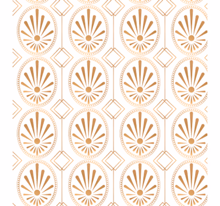 Wallpaper patterns modern art white and gold design - TenStickers