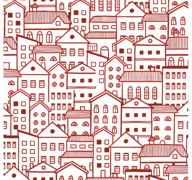 Wallpaper patterns modern city comic book style - TenStickers