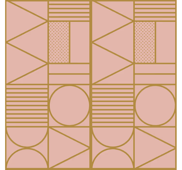 Wallpaper patterns in gold and pink blocks - TenStickers