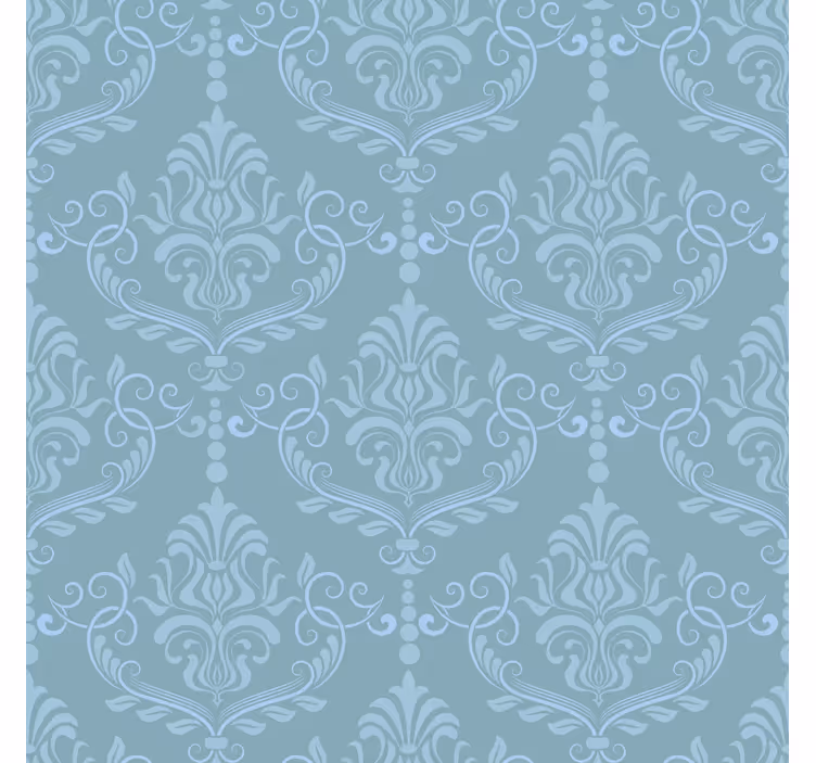 Bedroom wallpaper in blue elegant baroque - TenStickers