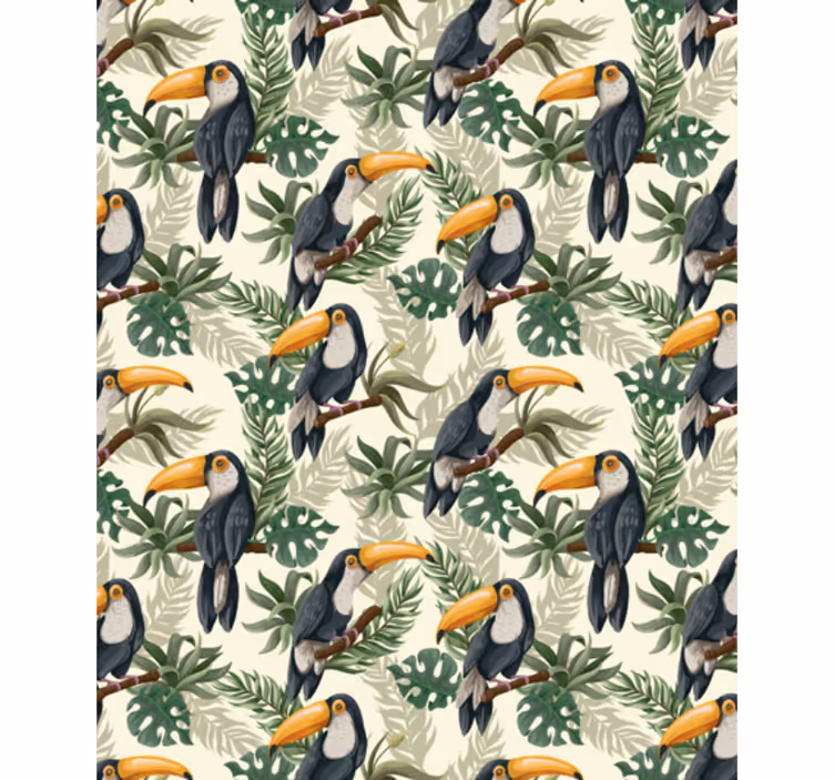 Cute animal wallpaper jungle toucans - TenStickers
