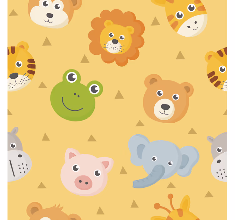 Cute animal wallpaper colorful animal play space - TenStickers
