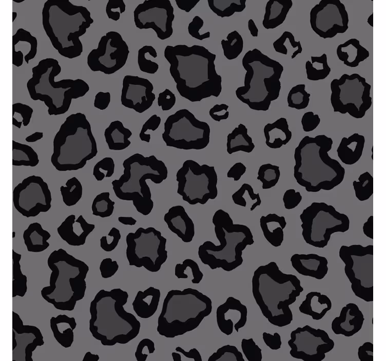 Cute animal wallpaper in dark gray and black leopard - TenStickers