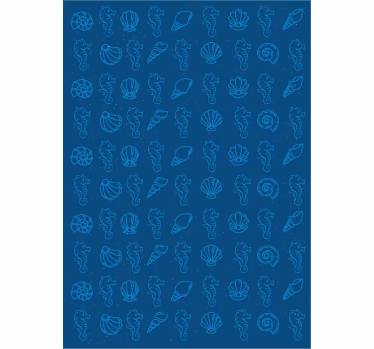 Cute animal wallpaper with marine motifs illustration - TenStickers