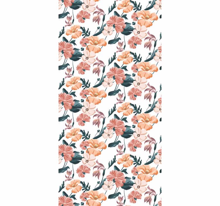 Bedroom wallpaper beautiful pastel flowers pattern - TenStickers