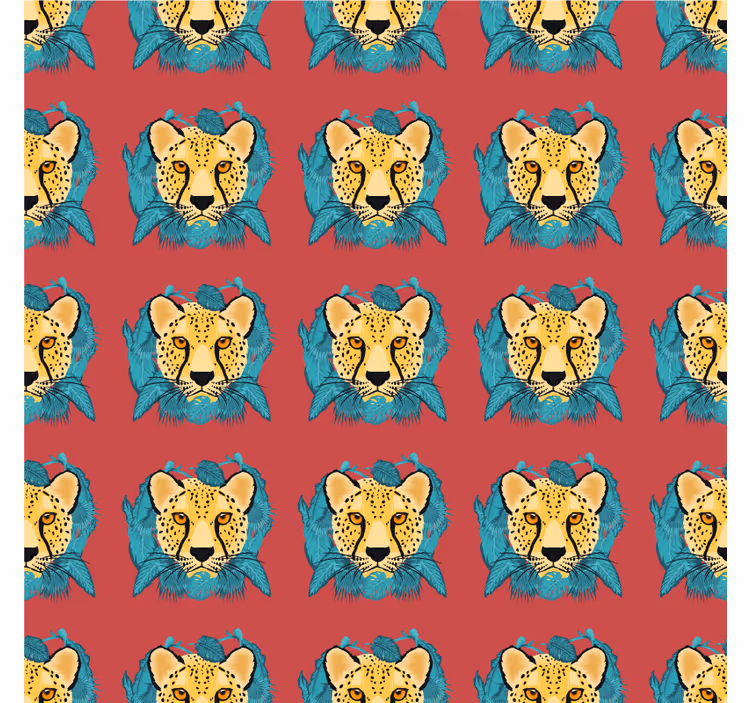 Wallpaper patterns oriental style leopard design - TenStickers