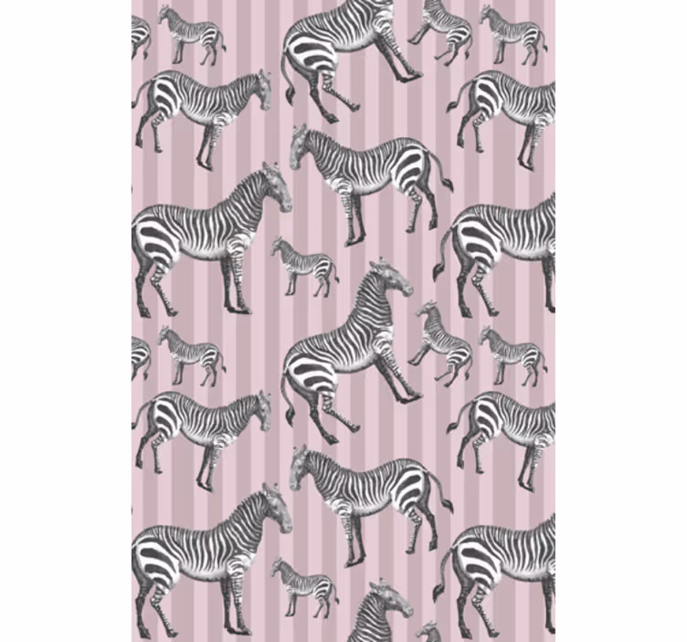 Cute animal wallpaper vintage zebra illustration pattern - TenStickers