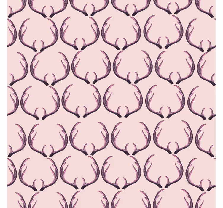 Cute animal wallpaper pink stag antlers - TenStickers