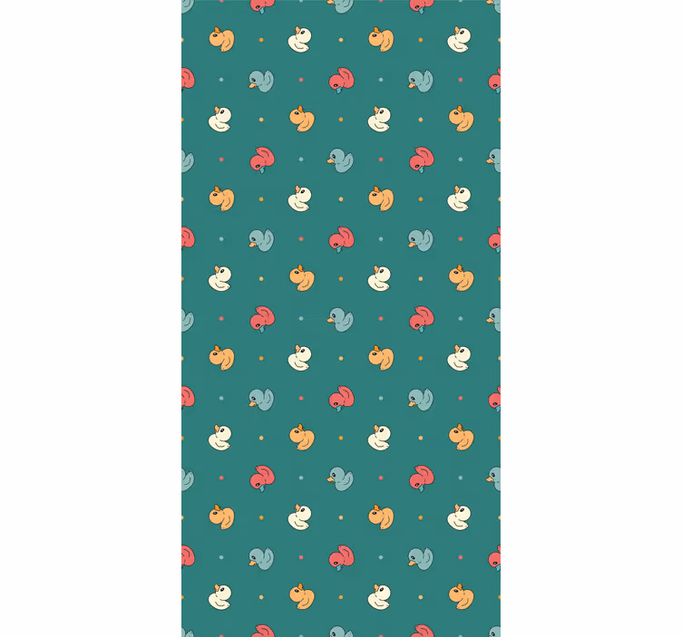 Cute animal wallpaper with multicolored rubber duckies - TenStickers