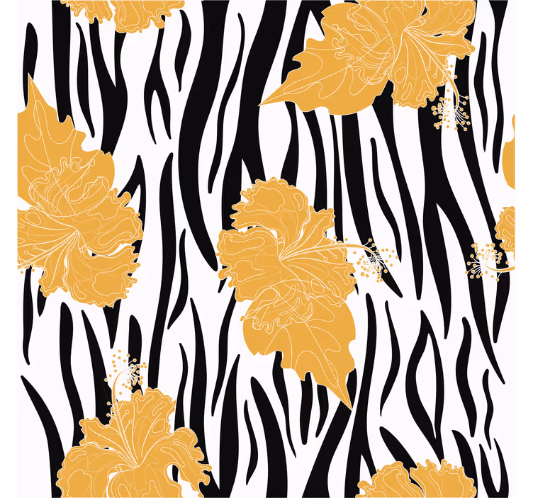 Cute animal wallpaper with floral zebra design - TenStickers