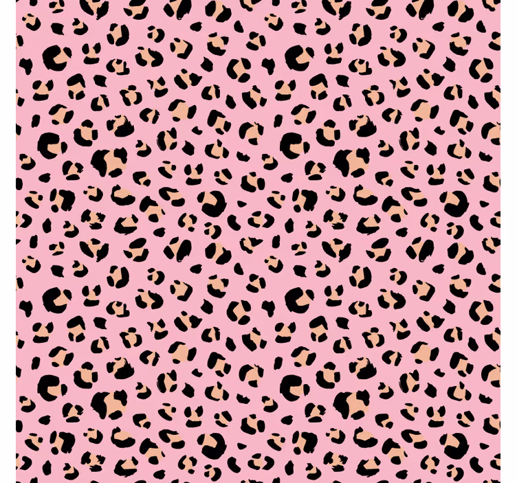 Cute animal wallpaper black and pink leopard design - TenStickers