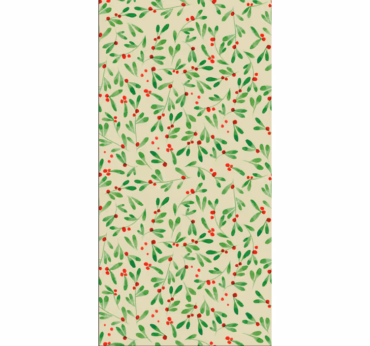 Christmas wallpaper holiday berry design - TenStickers