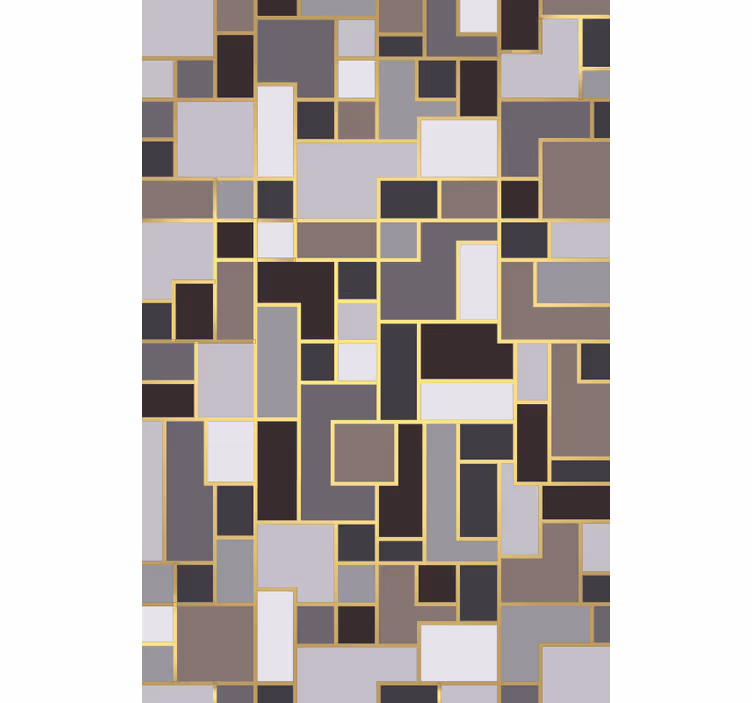 Hallway wallpaper in gray rectangle mosaic - TenStickers