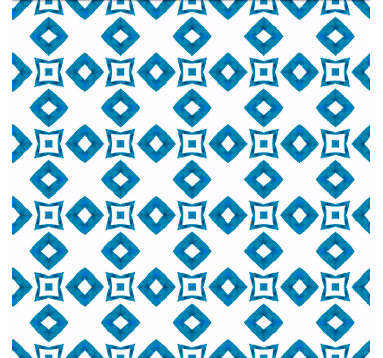 Dining room wallpaper geometric blue diamond design - TenStickers