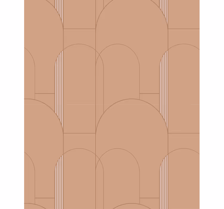 Dining room wallpaper terracotta geometric circles - TenStickers
