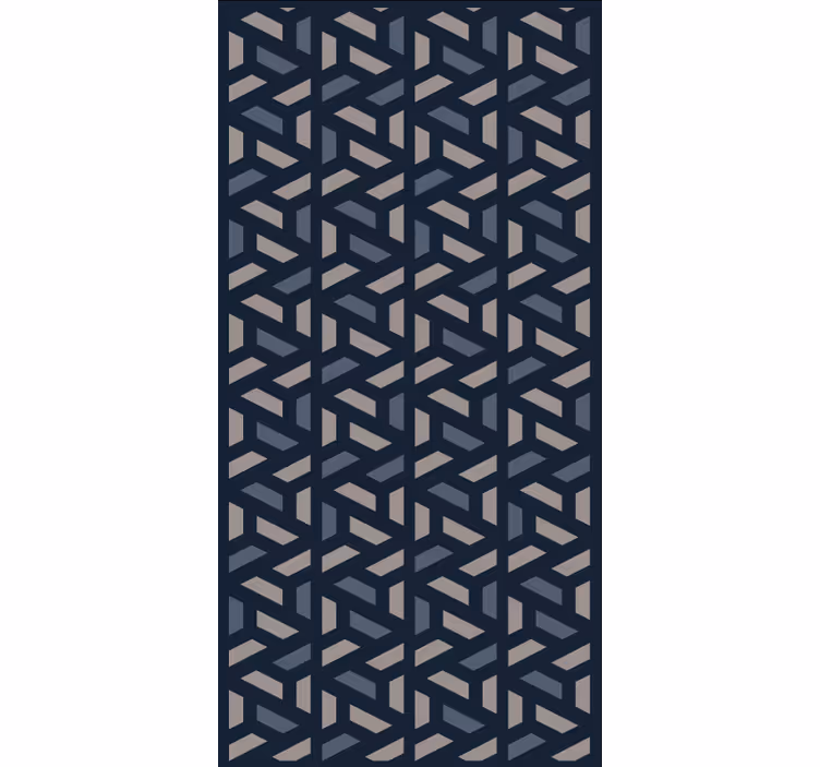 Dining room wallpaper geometric blue and gray triangles - TenStickers