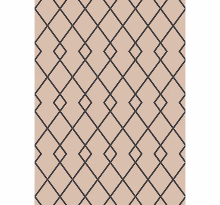 Dining room wallpaper geometric beige diamond pattern - TenStickers