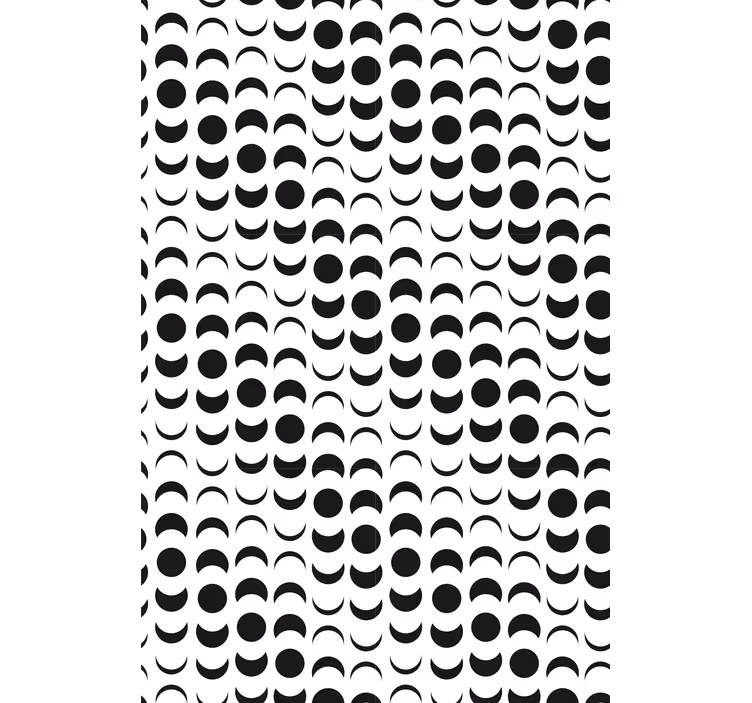 Dining room wallpaper monochrome semicircles - TenStickers