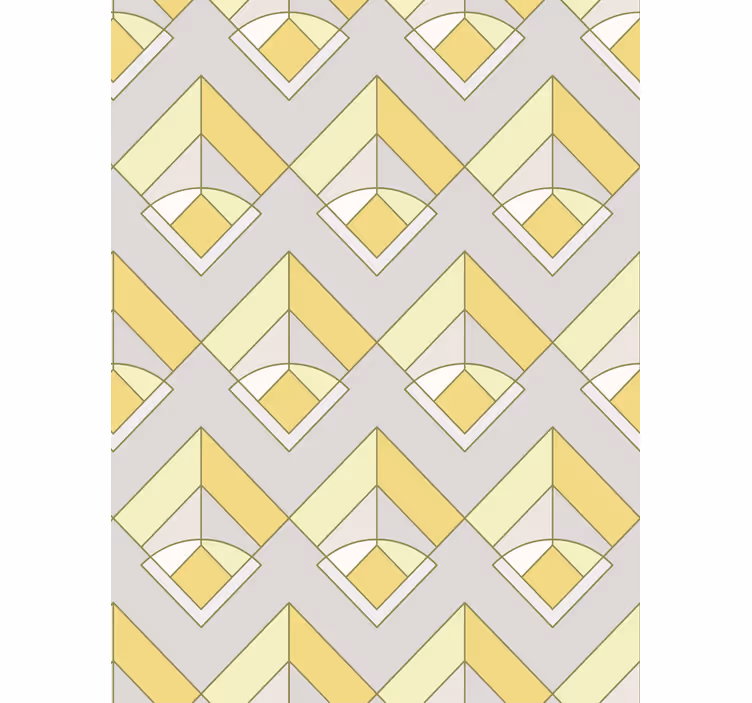 Wallpaper geometric yellow and gray pattern - TenStickers