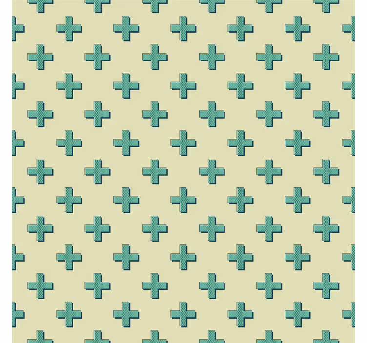 Wallpaper geometric mint plus shapes - TenStickers