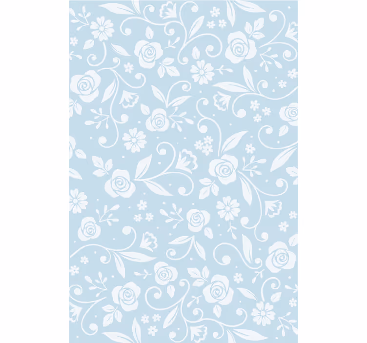 Nature wallpaper blue flower pattern - TenStickers